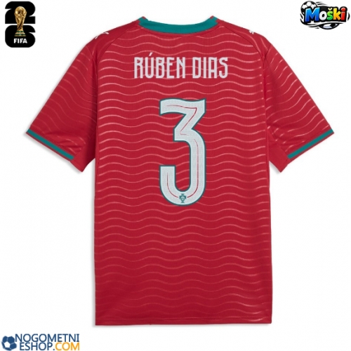Moški Nogometni dresi Portugalska Ruben Dias #3 Domači SP 2026 Kratek Rokav